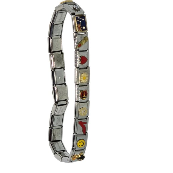 Vintage Blinq Stainless Steel Charm Link Bracelets Lot of 3 Italy Icons Pre-Owne - Picture 6 of 16